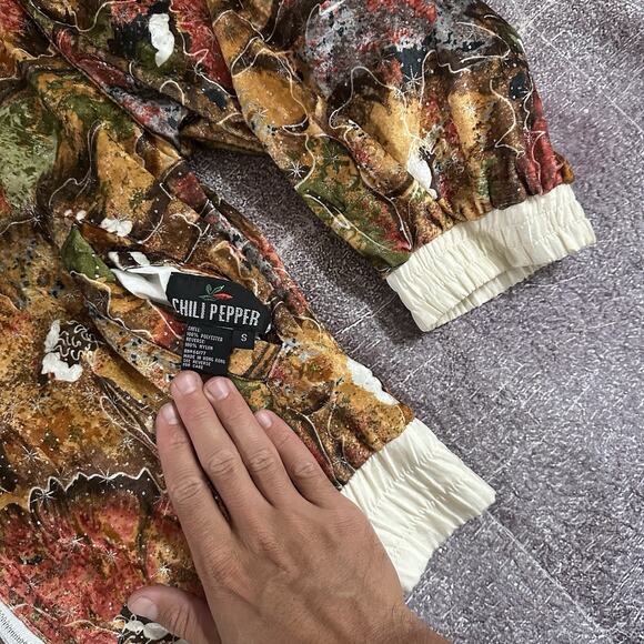 Women's Vintage 90's Chili Pepper Suede Fall Lef Reversible Track Jacket Sz S - Picture 2 of 6